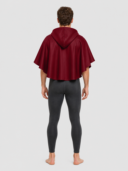 Red Short Hooded Cape for Halloween back view