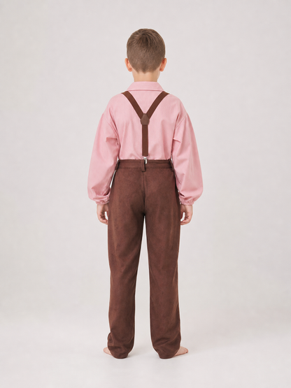 Retro-Style Shirt, Pants, and Suspenders Set