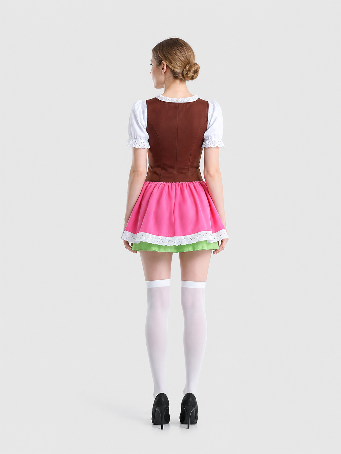 Bavarian-Style Dress with a Corset Bodice and Lace back view