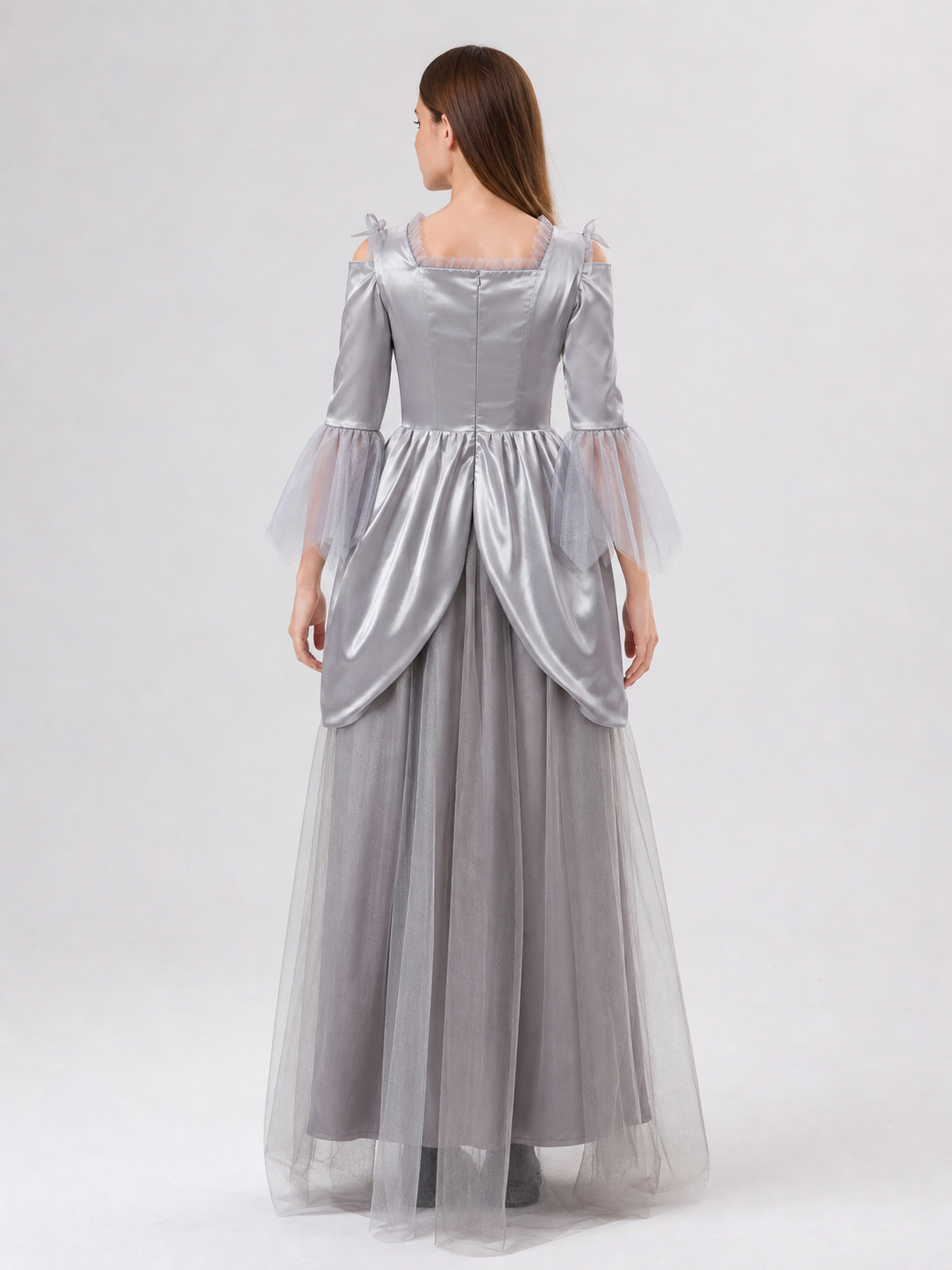 Gray Ghost-Themed Cosplay Dress back view