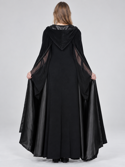 Black Carnival Costume with Cape and Hood