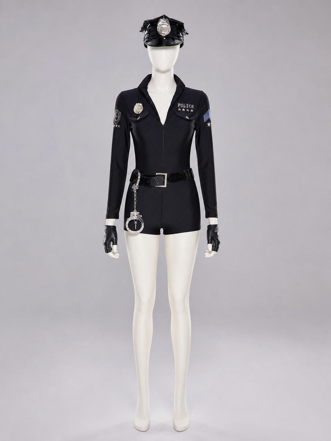 Police Costume with Peaked Cap and Belt