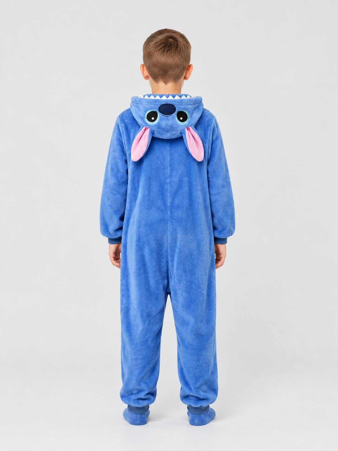 Insulated Hooded Pajama Jumpsuit with Ears, Blue