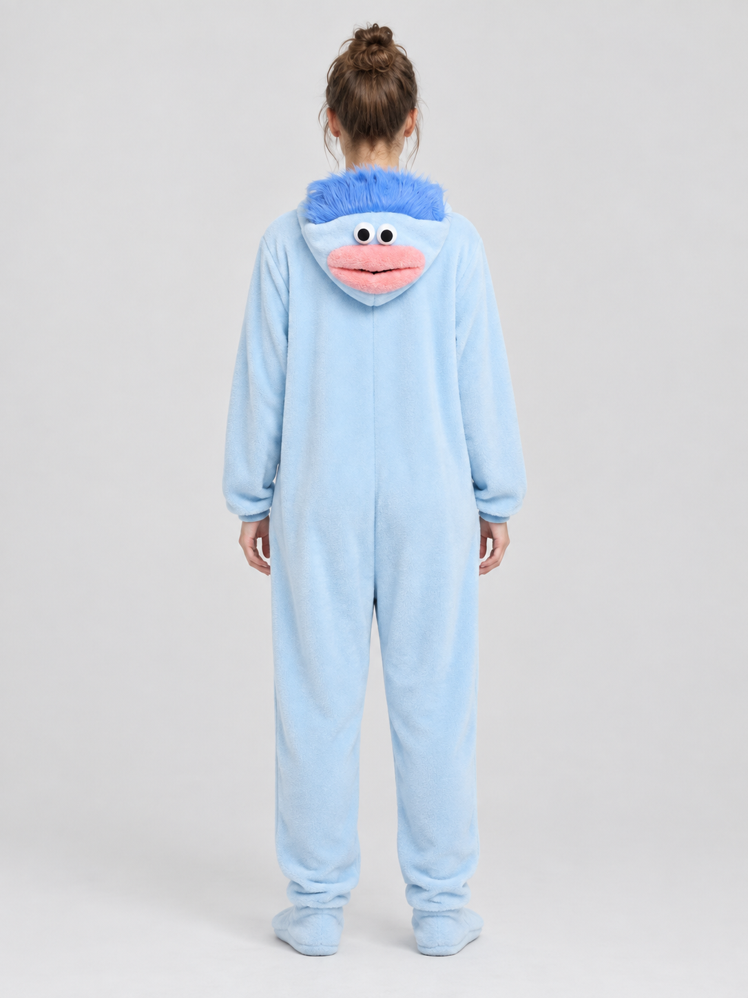 Fleece Pajama Jumpsuit with Cartoon Face