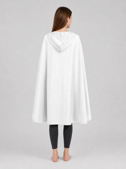 White Medieval Hooded Costume Cloak