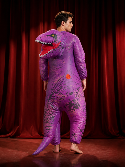 Purple Dinosaur Inflatable Costume for Adults and Kids - Halloween Cosplay back view