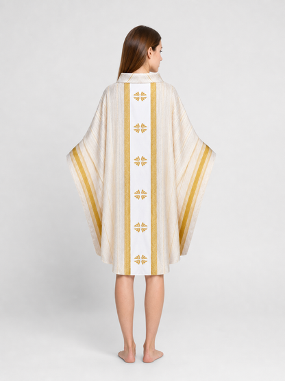 Liturgical Vestment with Collar and Gold Ornament