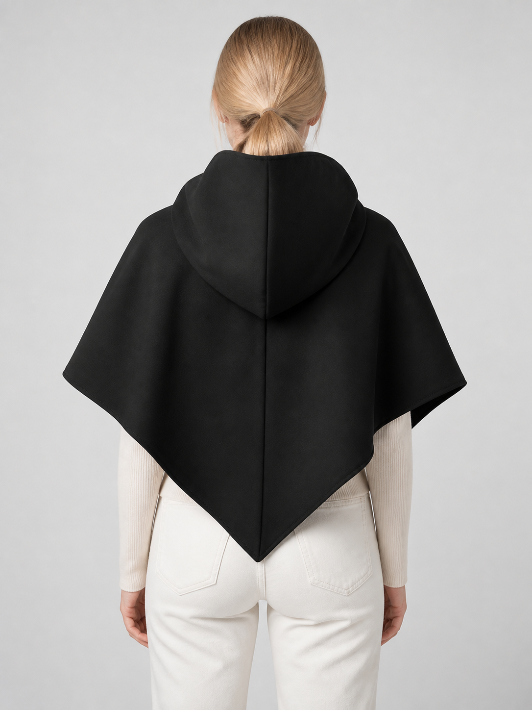 Black Triangular Hooded Cloak for Cosplay