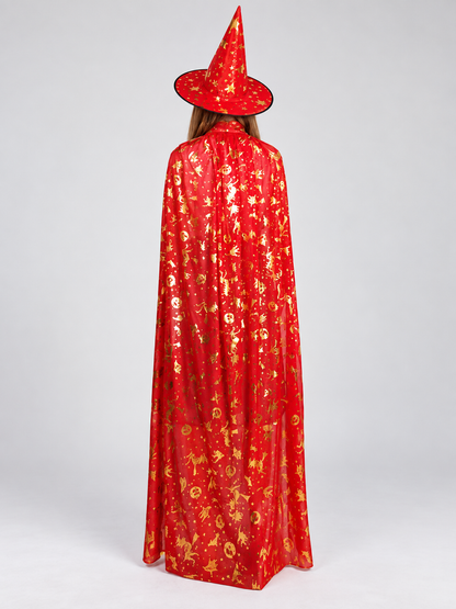Carnival Costume with Gold Star Print and Hat