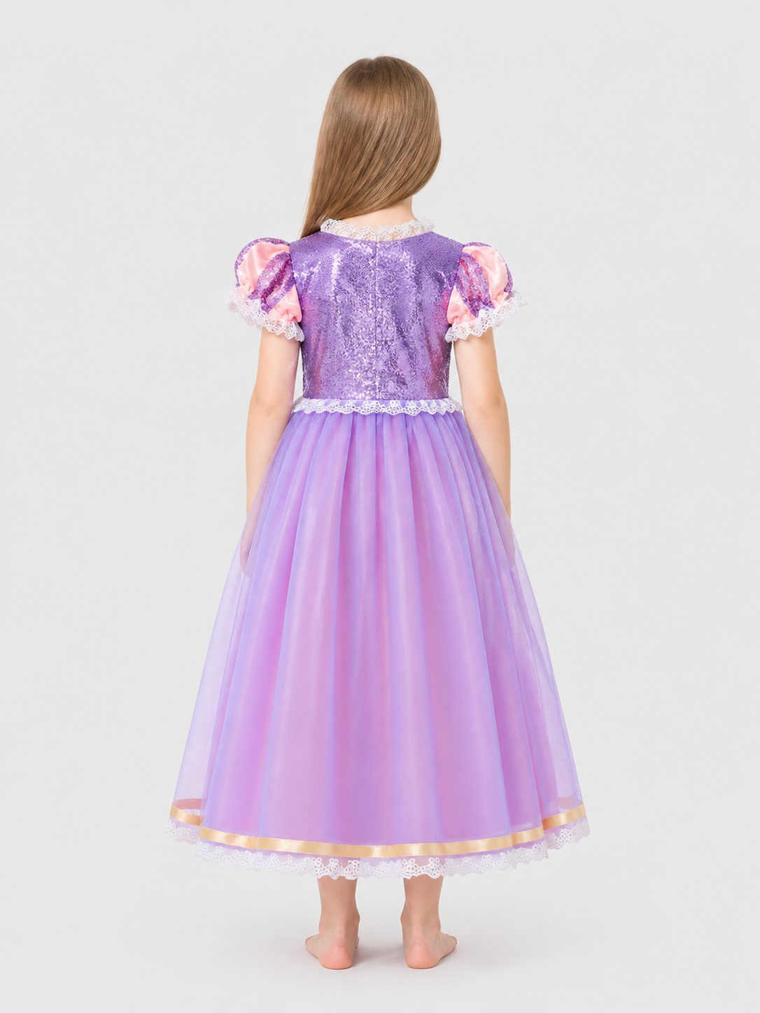 Sequin Princess Party Dress, Purple back view
