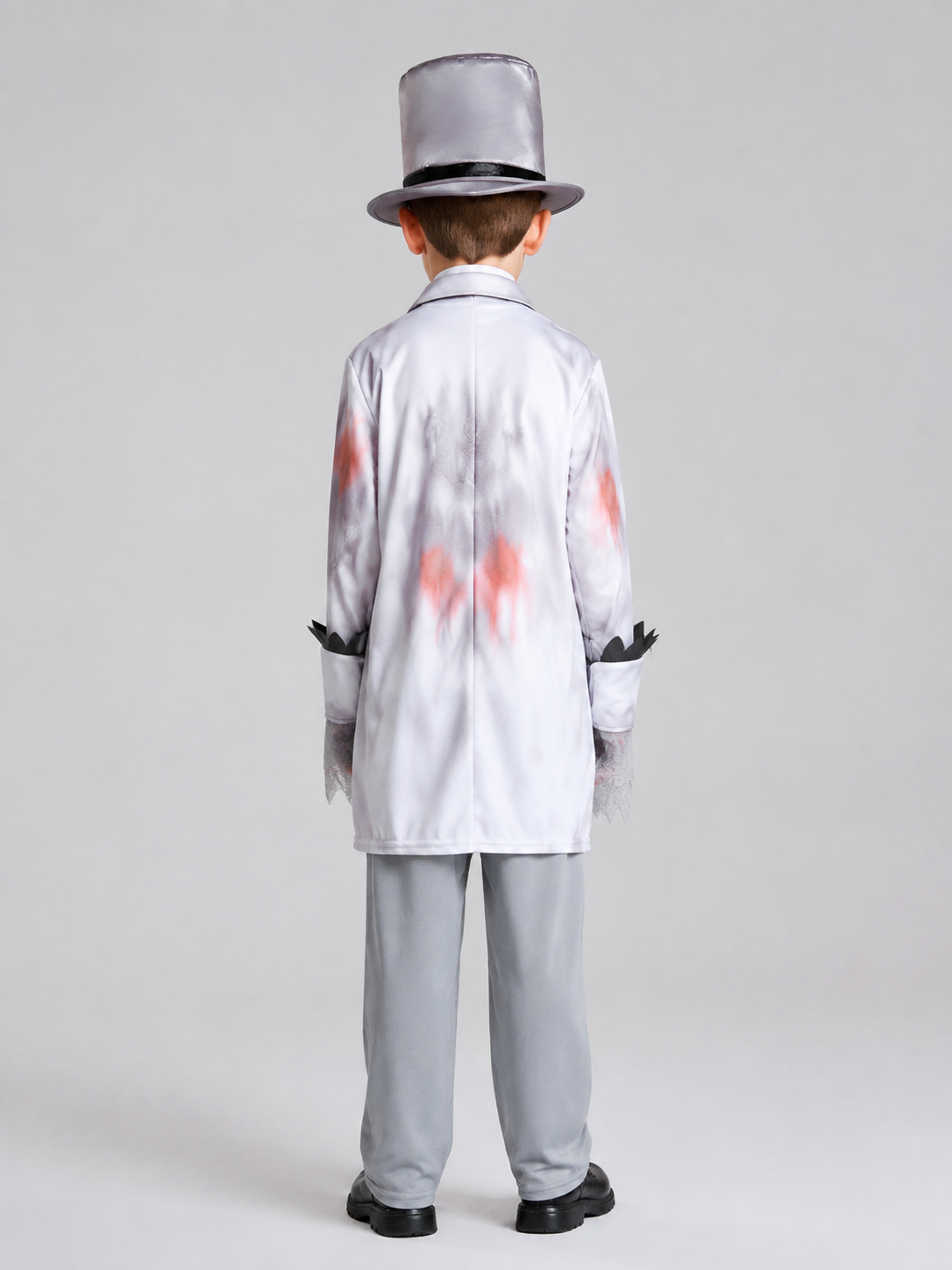 Children’s costume with a jacket and top hat back view