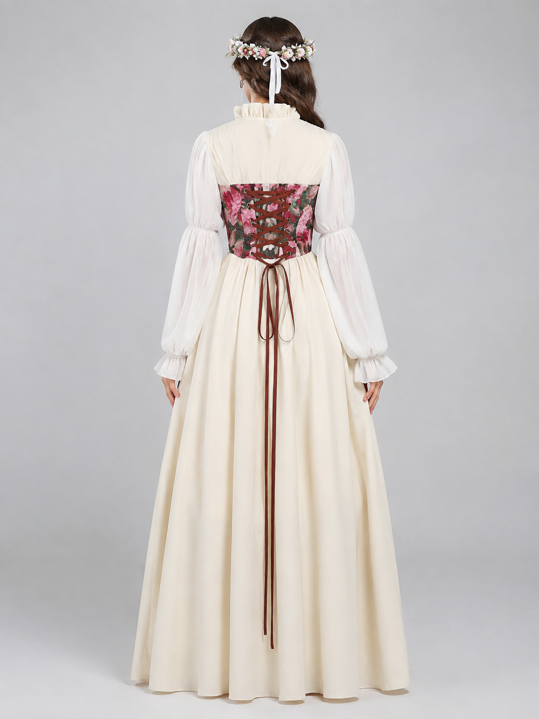 Medieval Dress with Corset Lacing back view