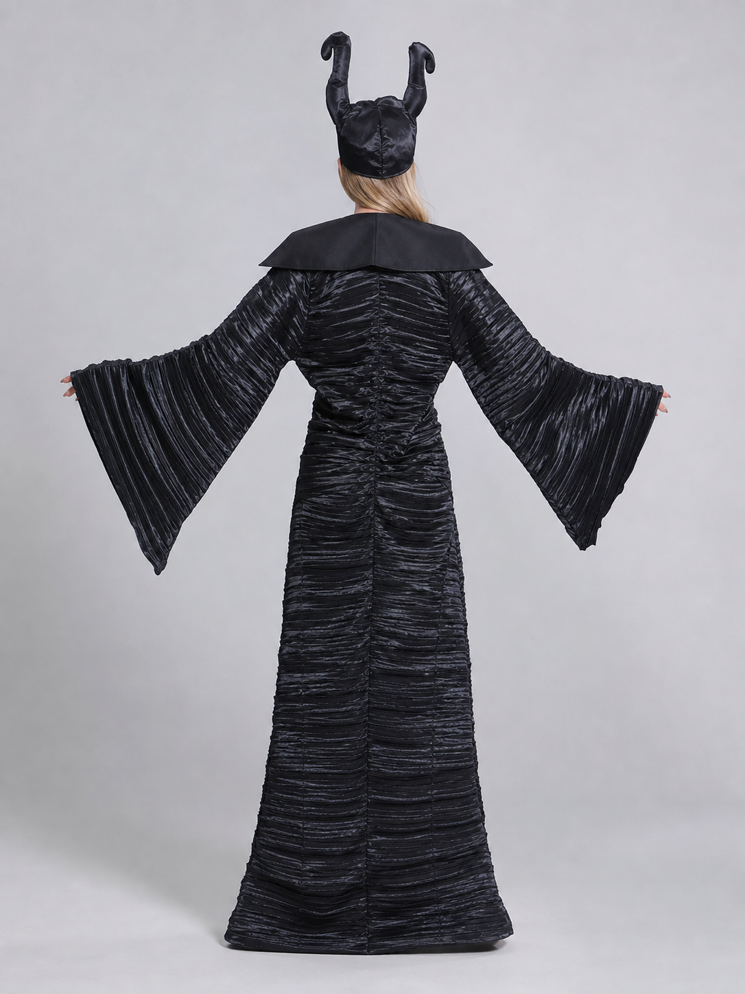 Black Long Dress with Bell Sleeves