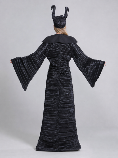 Black Long Dress with Bell Sleeves