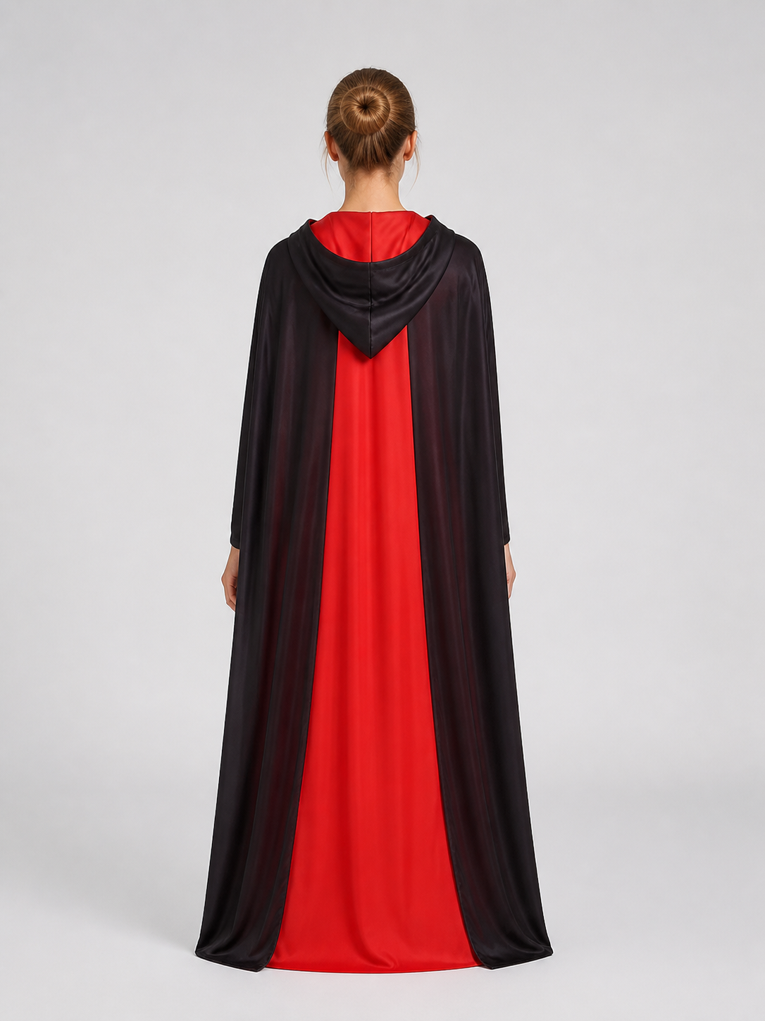 Black and Red Reversible Hooded Cloak for Cosplay