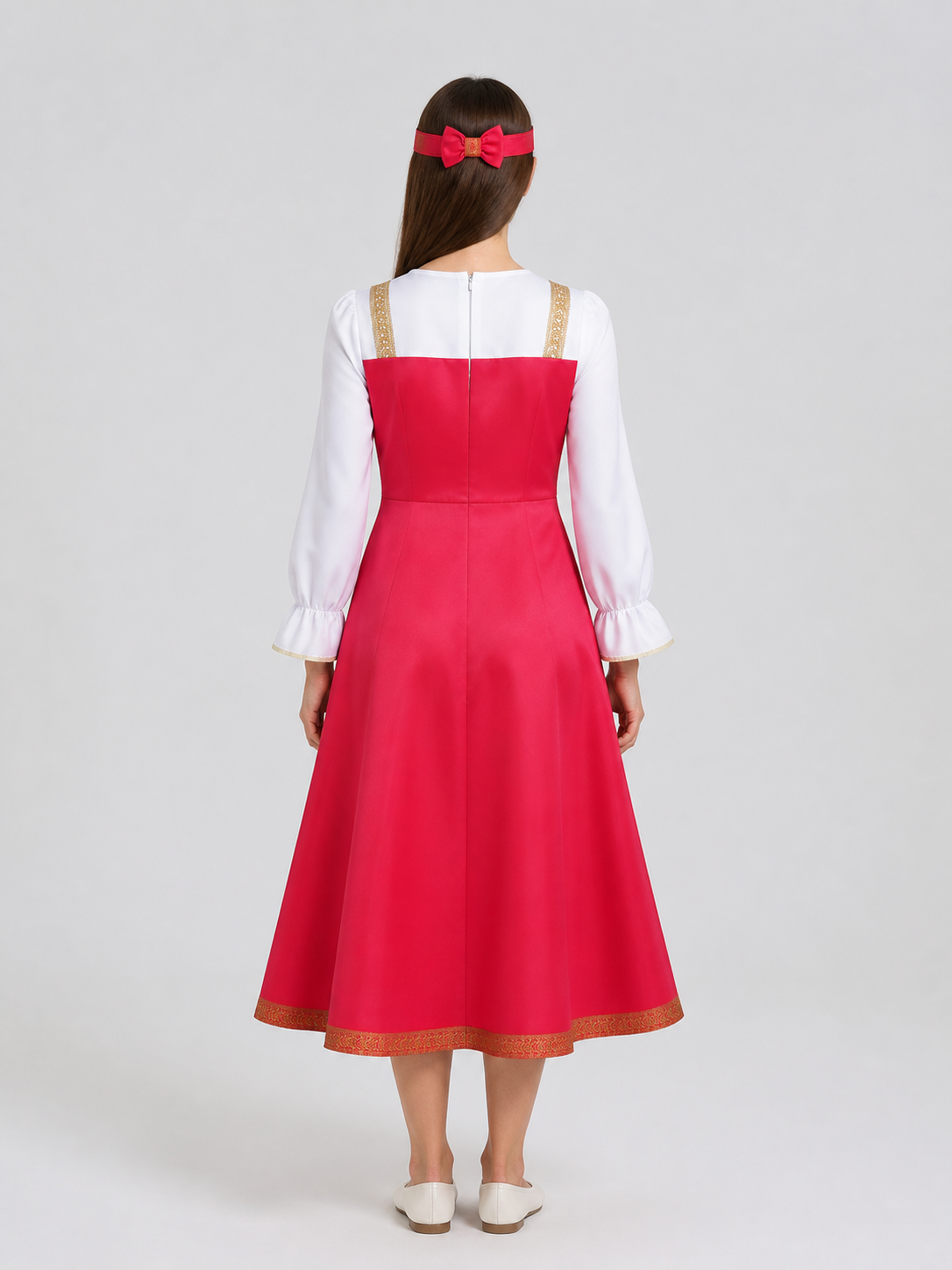 Russian Folk Costume: Dress and Kokoshnik back view