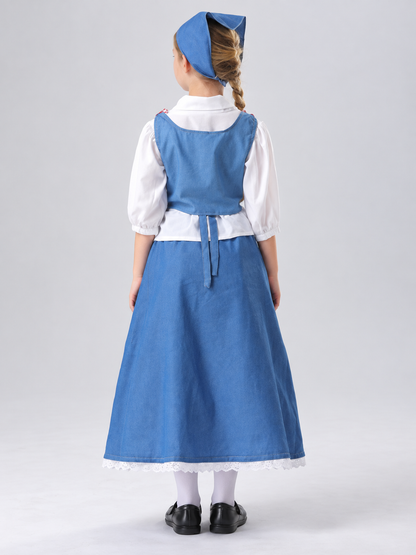 Kids' Maid Costume with Apron and Headscarf