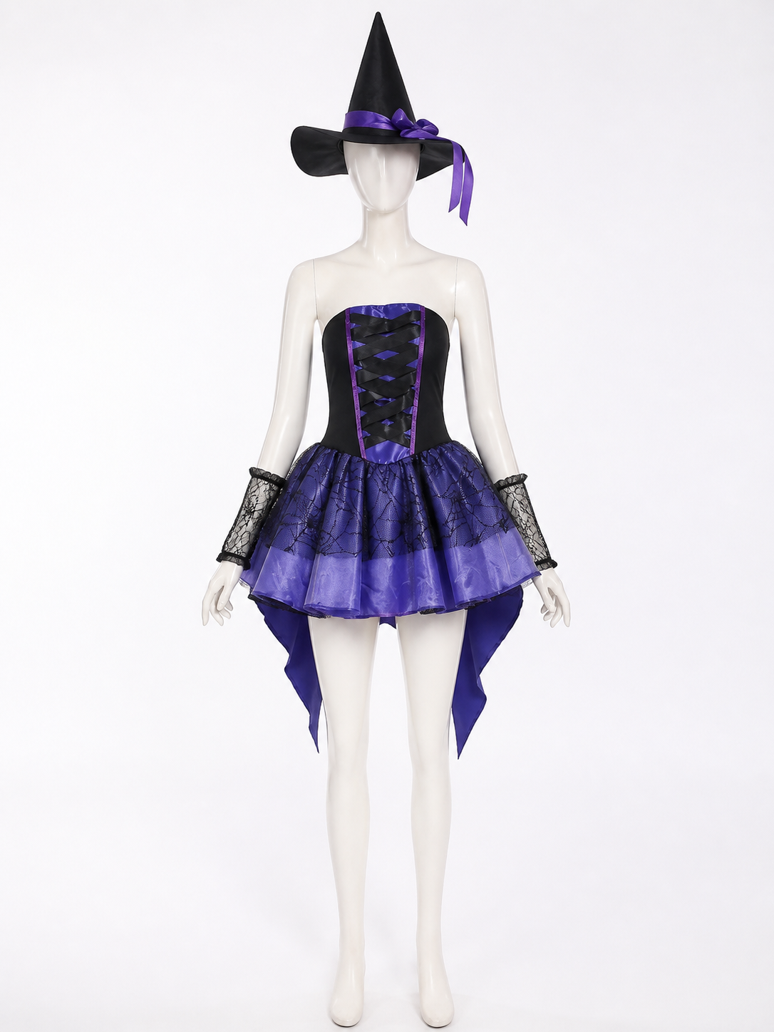 Women's Witch Halloween Costume with Hat back view