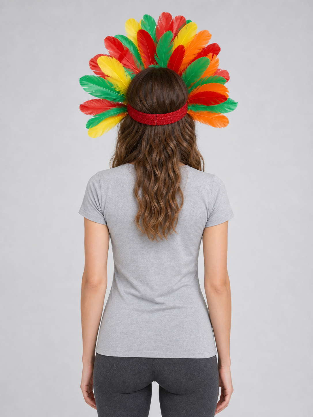 Multicolored Carnival Feather Headpiece