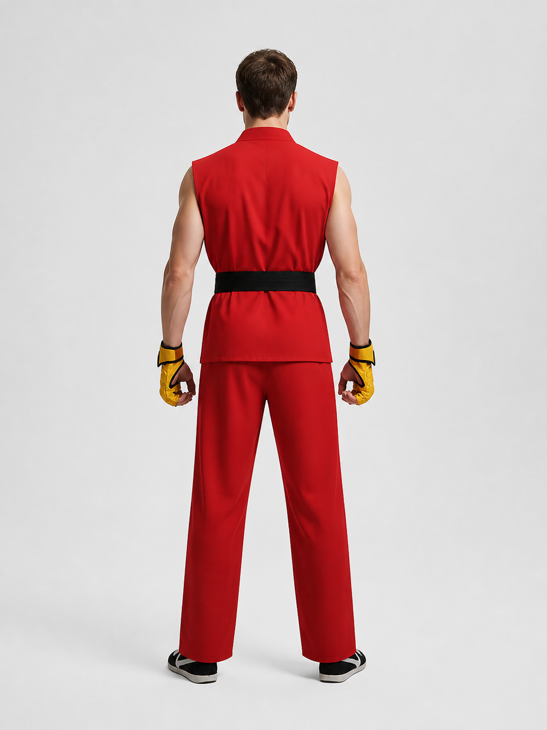 Ryu and Ken Cosplay Costume, Sleeveless Set back view