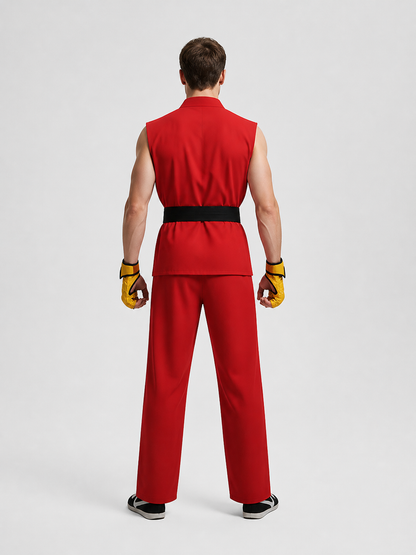 Ryu and Ken Cosplay Costume, Sleeveless Set back view