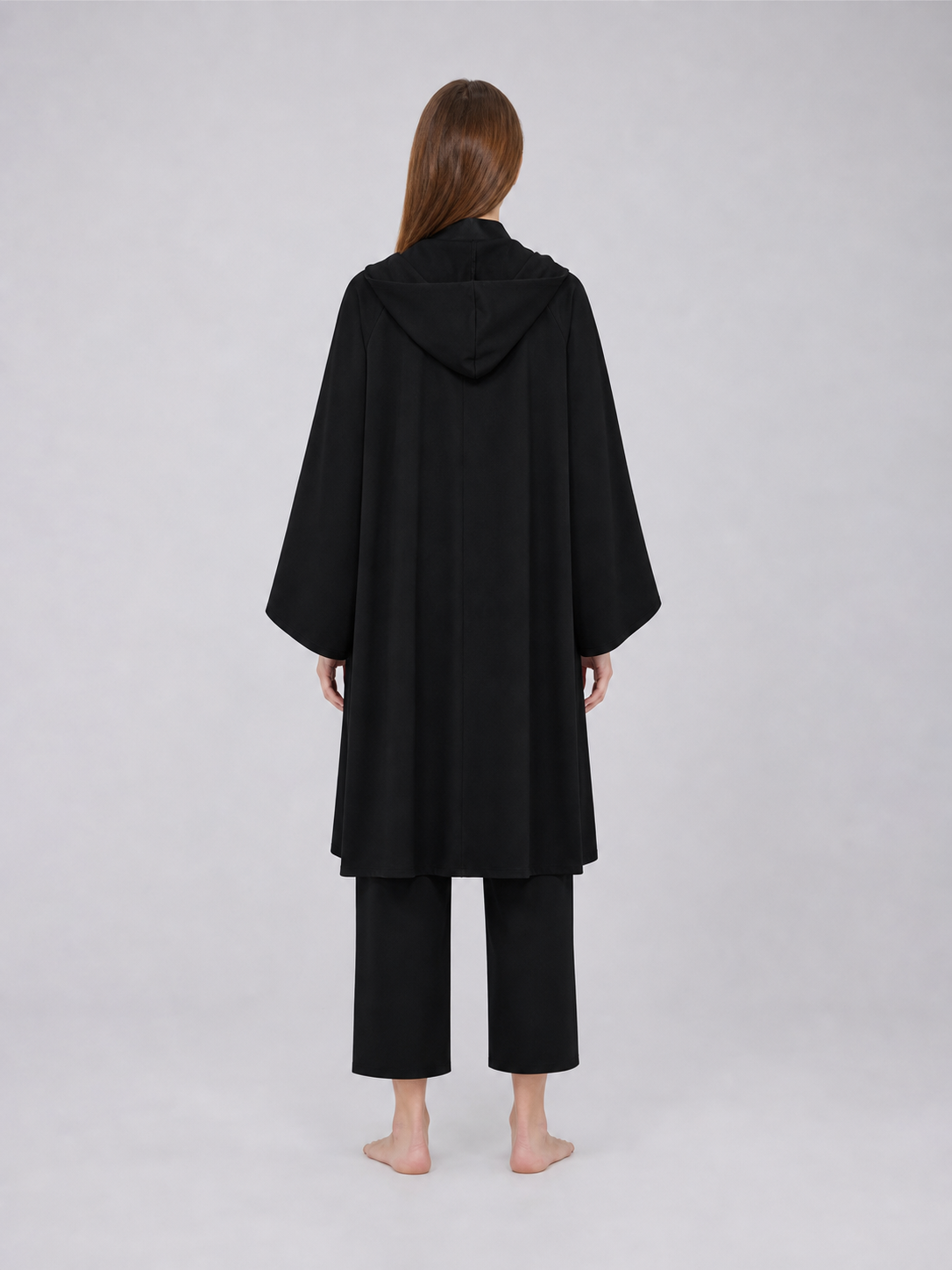 Cosplay Costume: Black Layered Outfit with Cloak