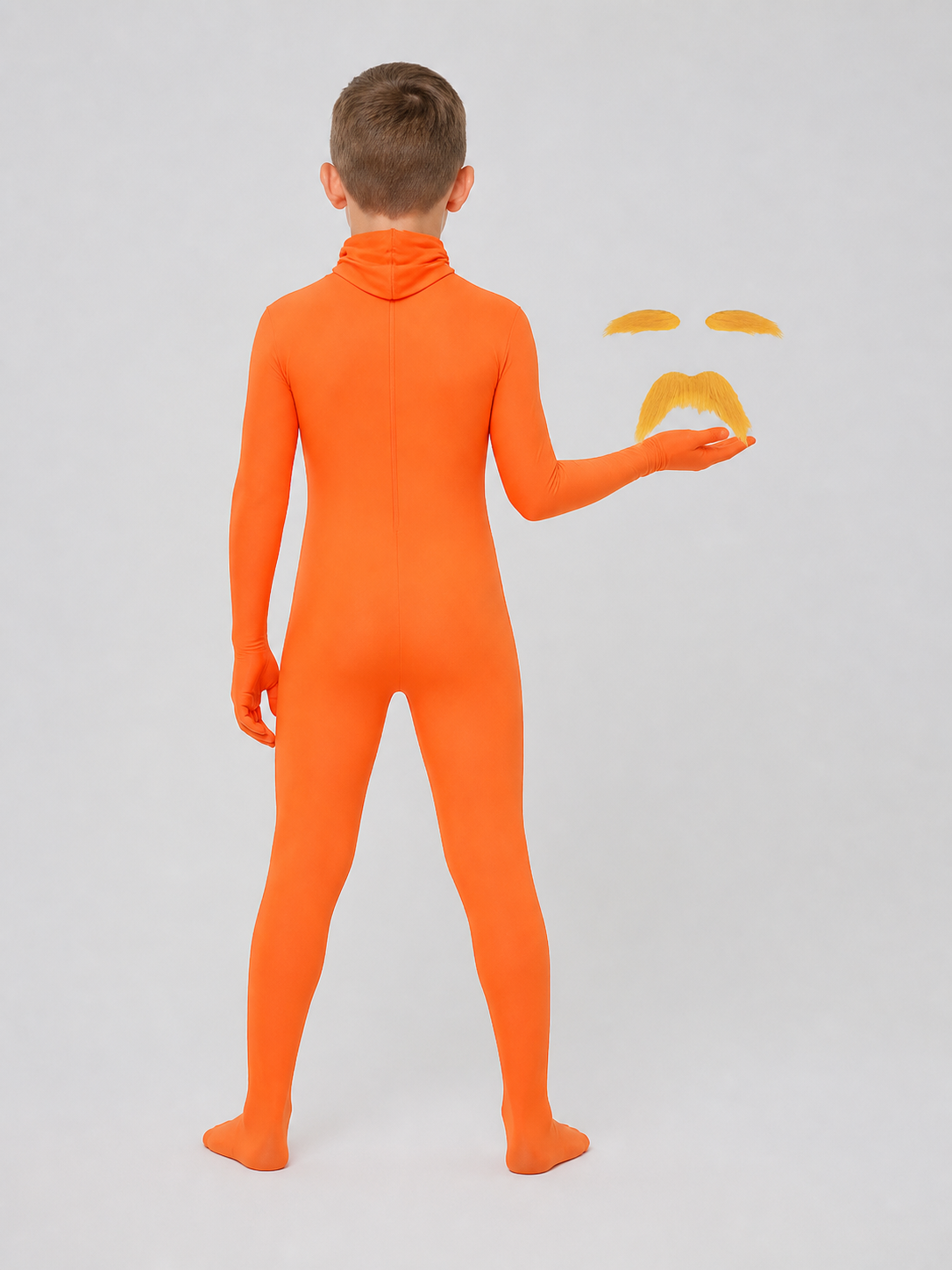Orange Hooded Halloween Jumpsuit Costume back view