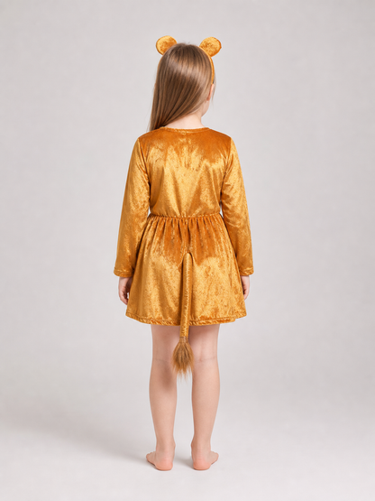 Lion Costume Dress with Ears and Tail