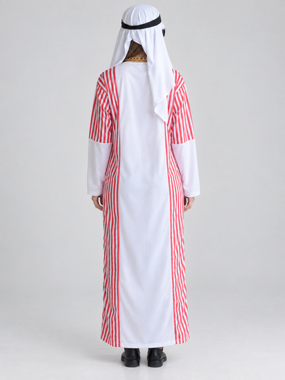 Carnival Costume with Scarf and Red Stripes