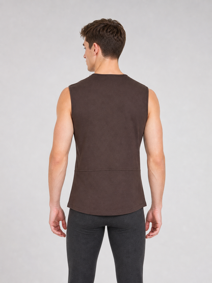 Dark Brown Lace-Up Suit Vest