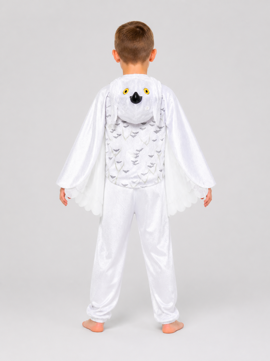Owl Jumpsuit with Wings, White Cosplay Costume back view