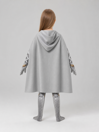 Superhero Jumpsuit Costume with Hood and Cape