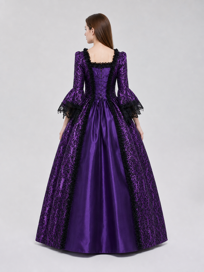 Gothic Historical Dress with Wide Sleeves