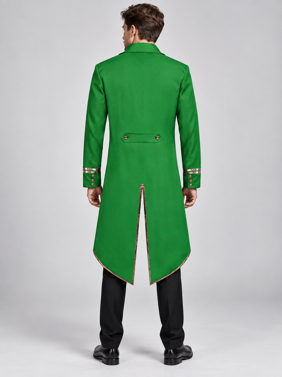 Long Green Tailcoat with Vest Insert and Tails