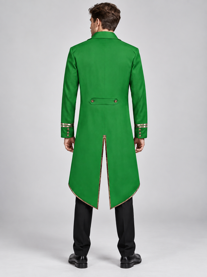 Long Green Tailcoat with Vest Insert and Tails