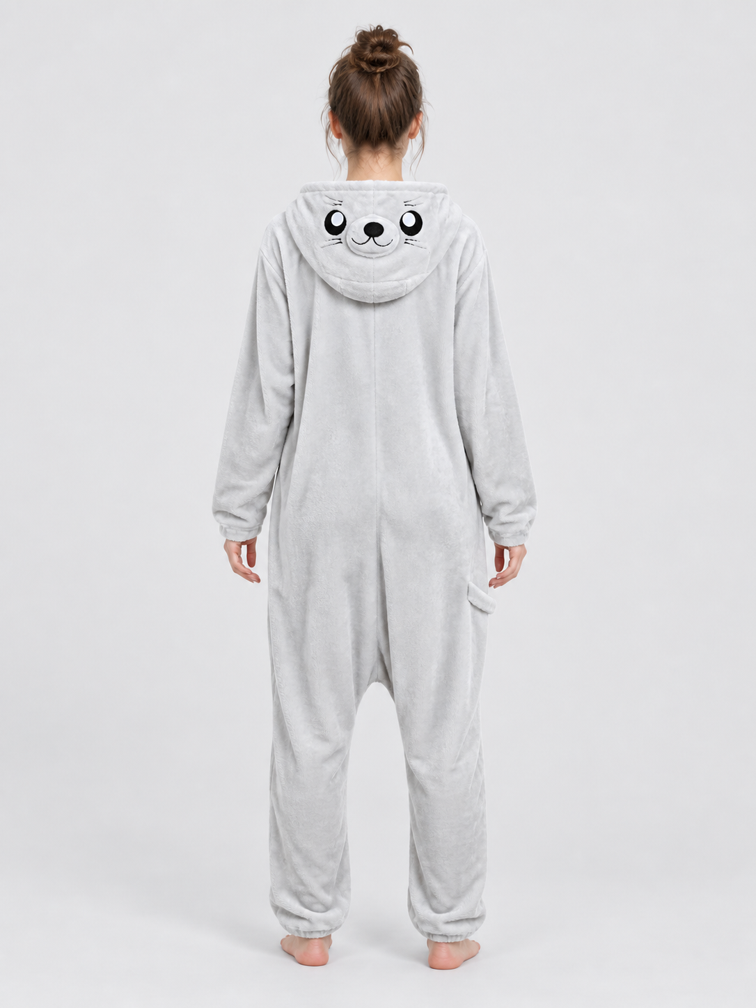 Flannel Sea Lion Kigurumi Jumpsuit with Face