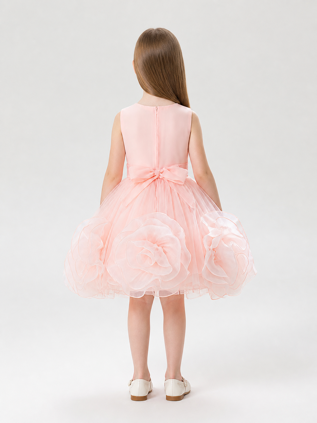 Tutu Dress with 3D Roses for Christening back view