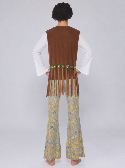 Fringe Stage Costume with Wide-Leg Pants