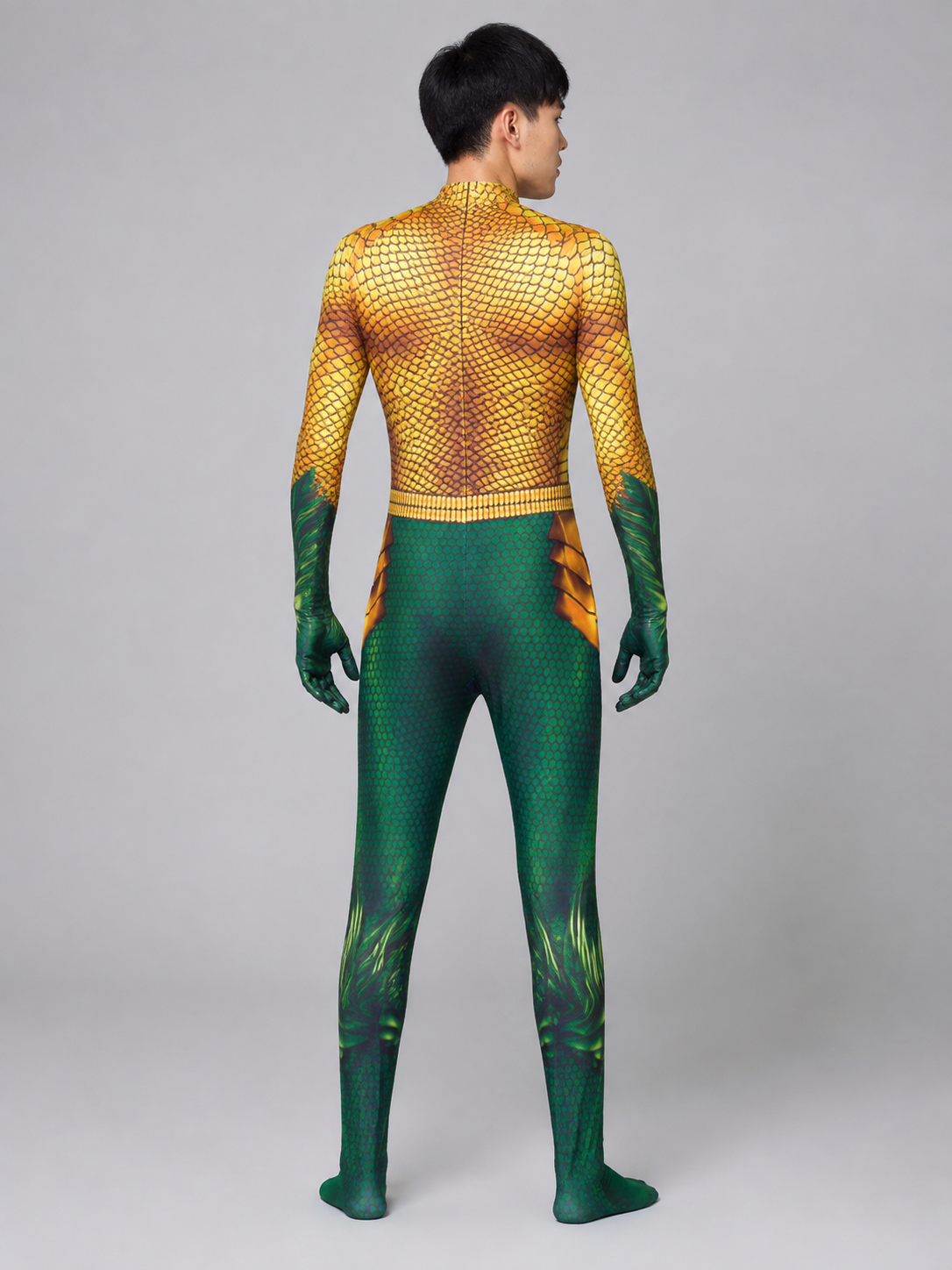 Aquaman Costume with Scale Pattern back view
