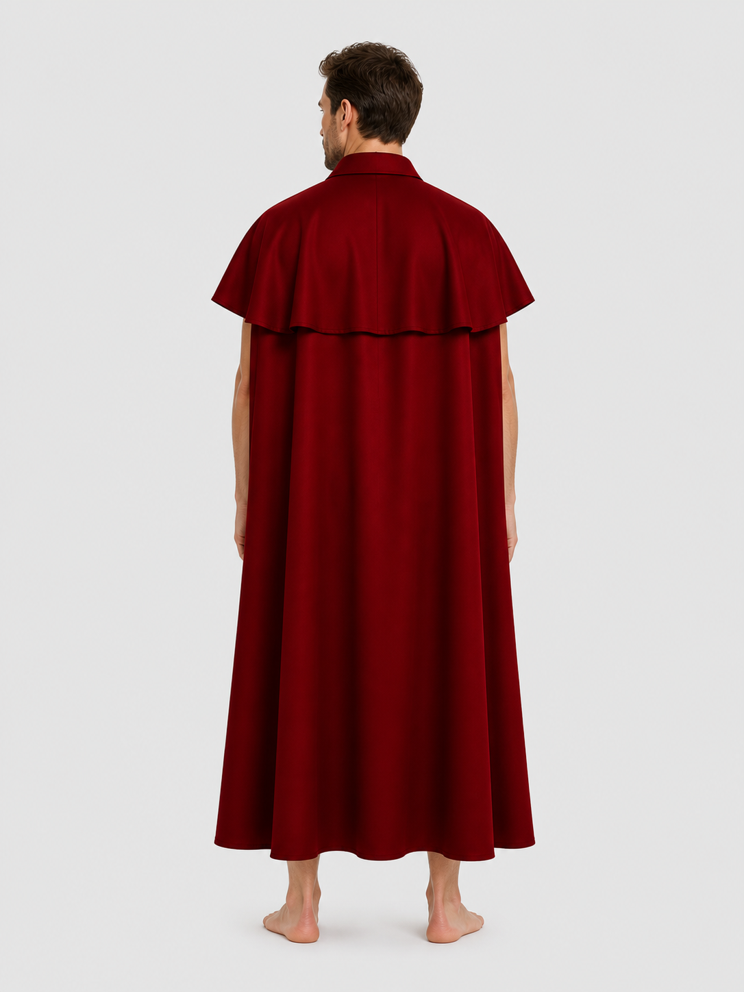 Long Red Death Cloak for Cosplay and Halloween back view