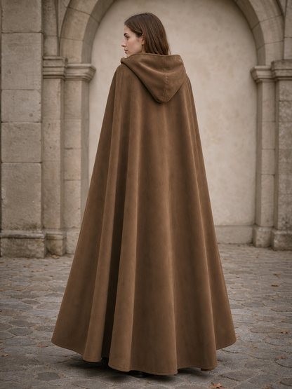 Brown Hooded Costume Cloak
