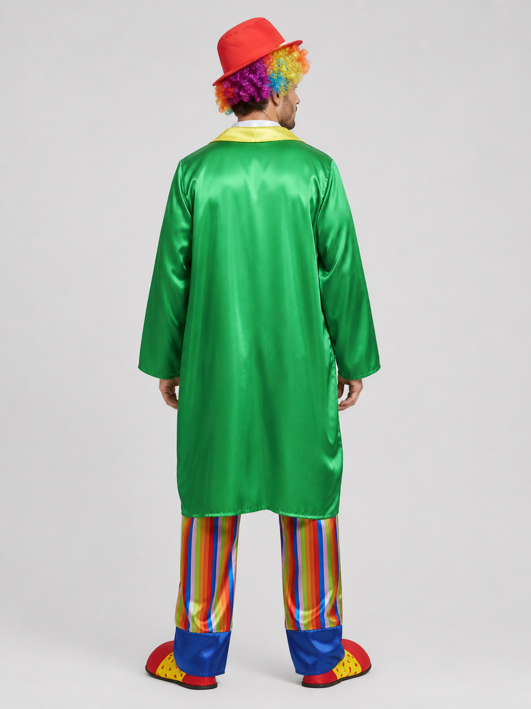 Clown Costume for Carnival: Cape, Shirt, Pants, Hat back view