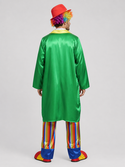 Clown Costume for Carnival: Cape, Shirt, Pants, Hat back view