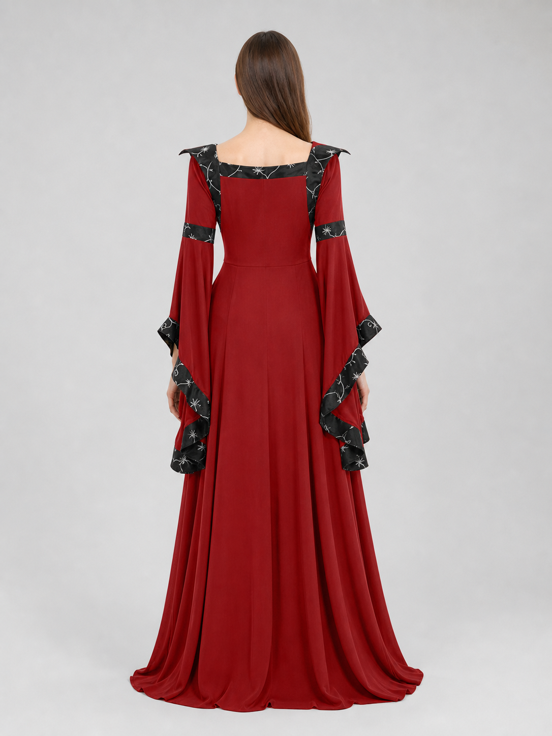 Gothic Medieval Hooded Dress with Lacing