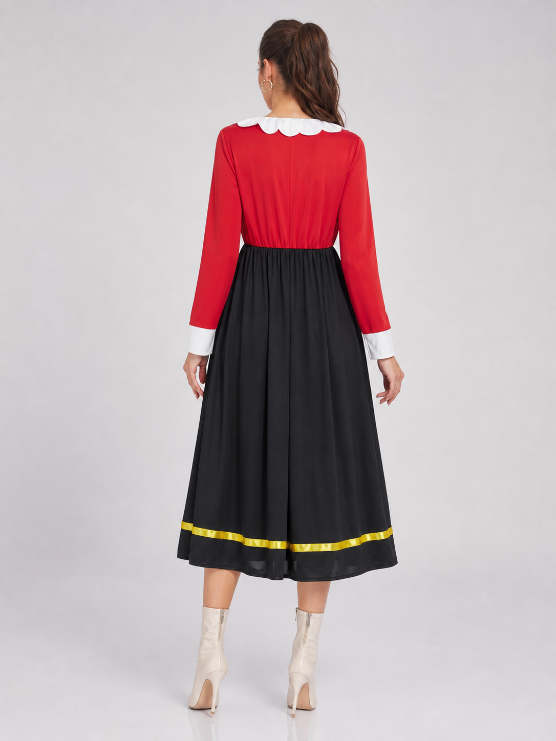 Sailor Cosplay Dress, Red and Black with Yellow Trim