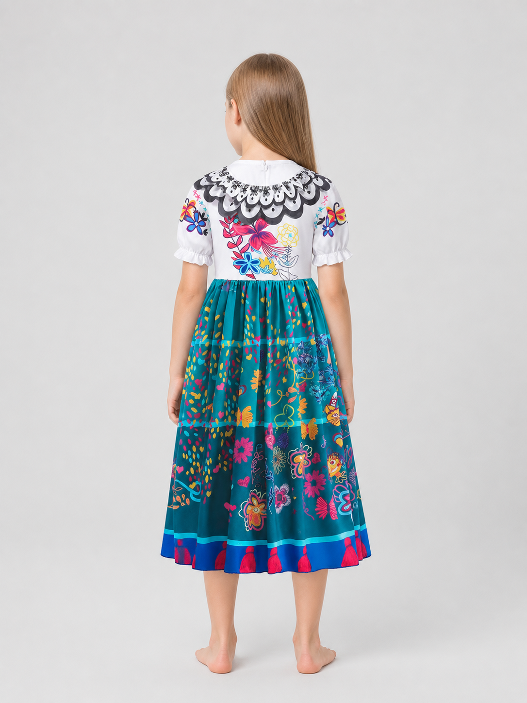 Children's cosplay dress inspired by the film Encanto back view