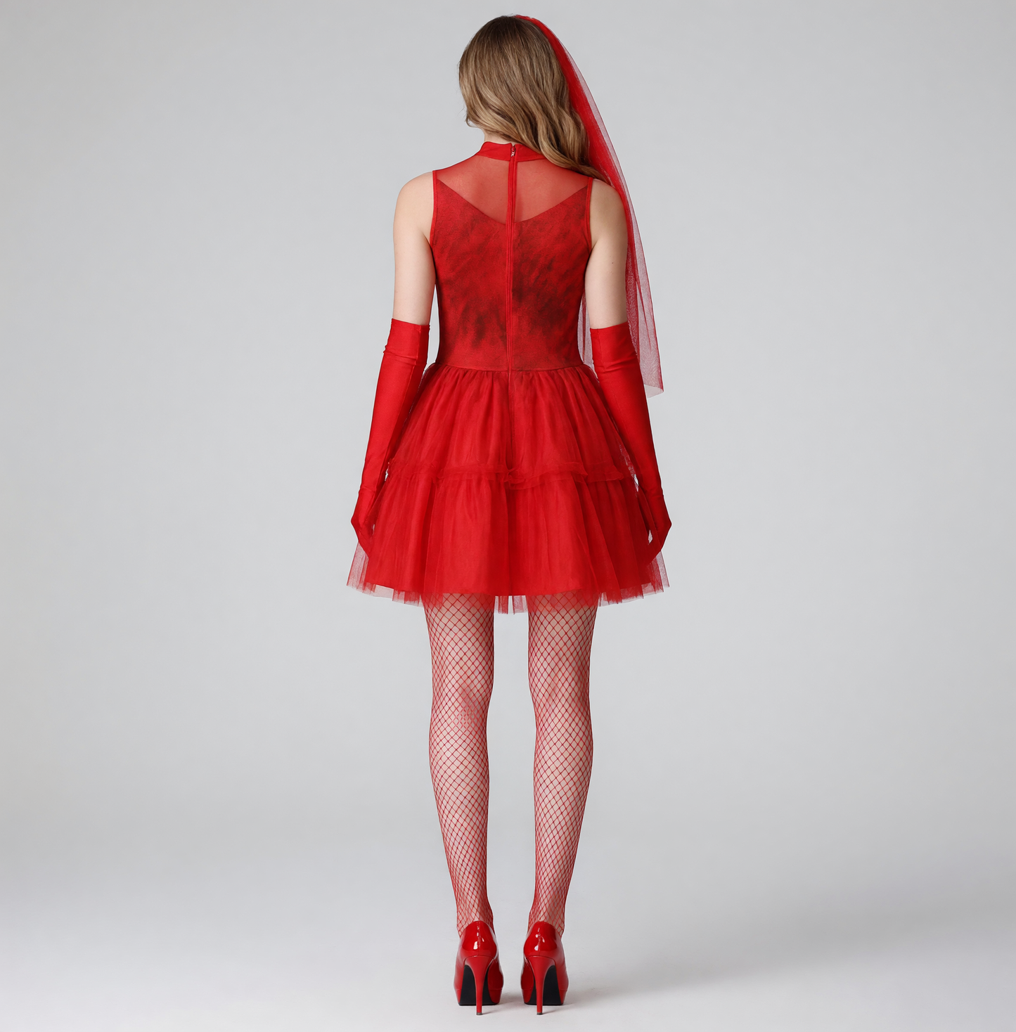 Red Carnival Dress with a Full Skirt