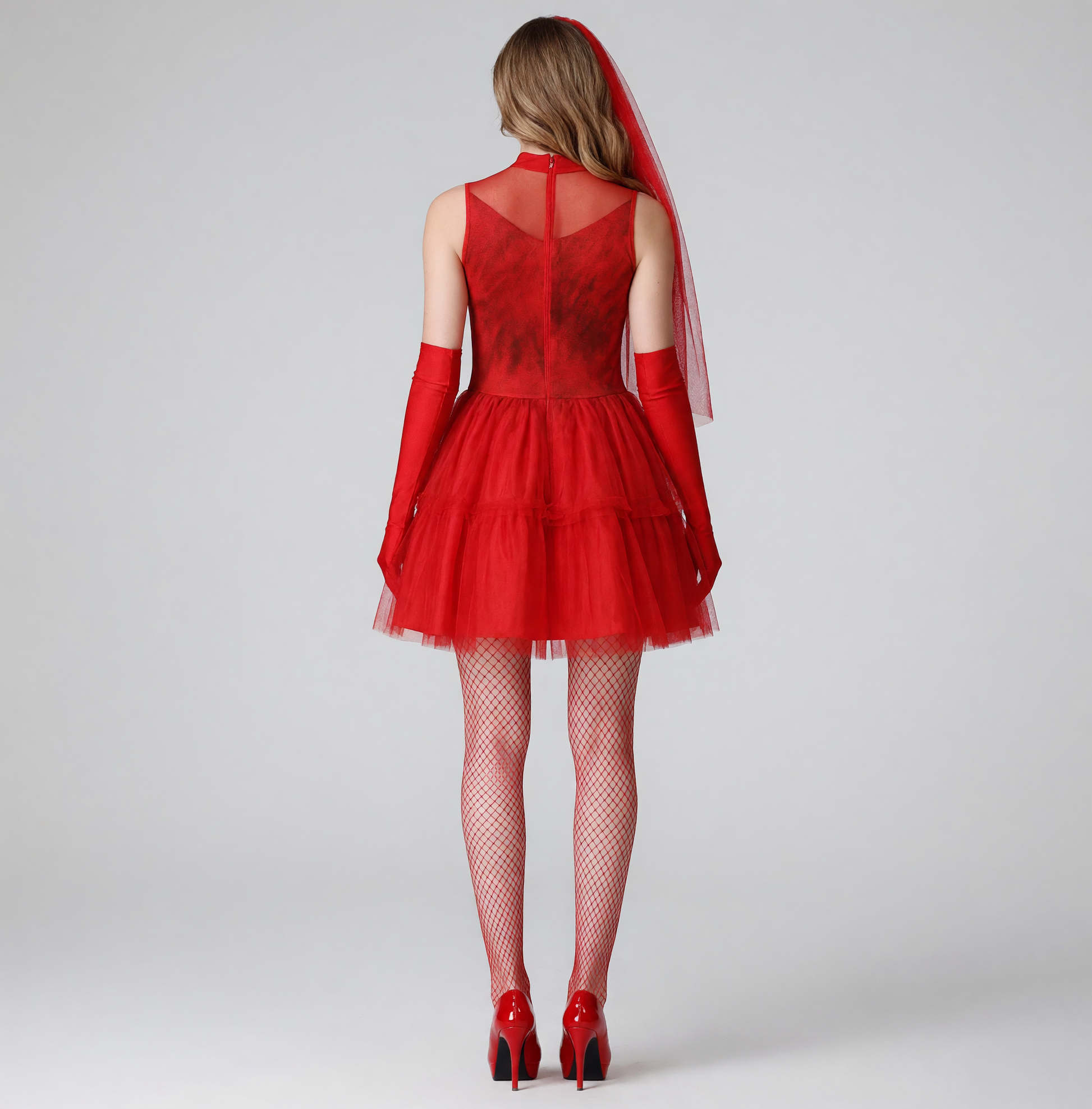 Red Carnival Dress with a Full Skirt