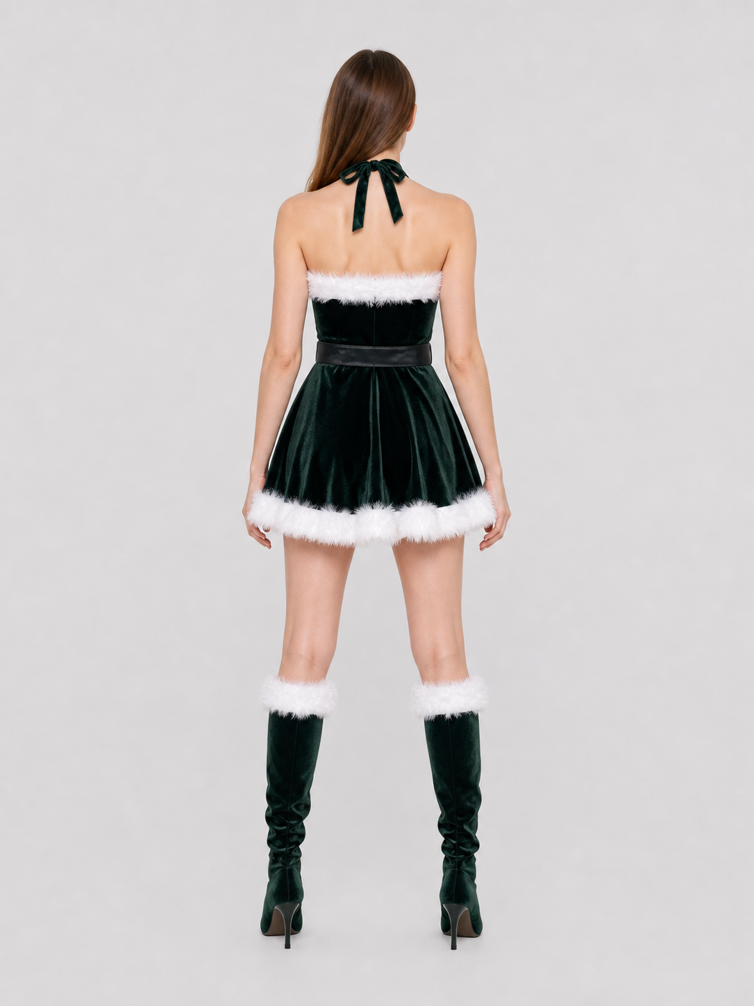 New Year's role-play costume with a full skirt and belt back view