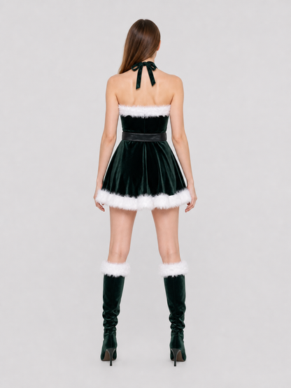 New Year's role-play costume with a full skirt and belt back view